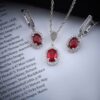 Women's Silver Rhodium Plating Jewelry Set with Quartz Gemstone
