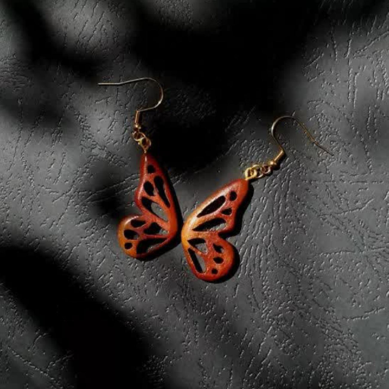 Women’s Wooden Earrings Handcrafted with Butterfly Design