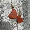 Women's Wooden Earrings Handcrafted with Heart Design