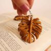 Women's Wooden Earrings Handcrafted with Leaf Design
