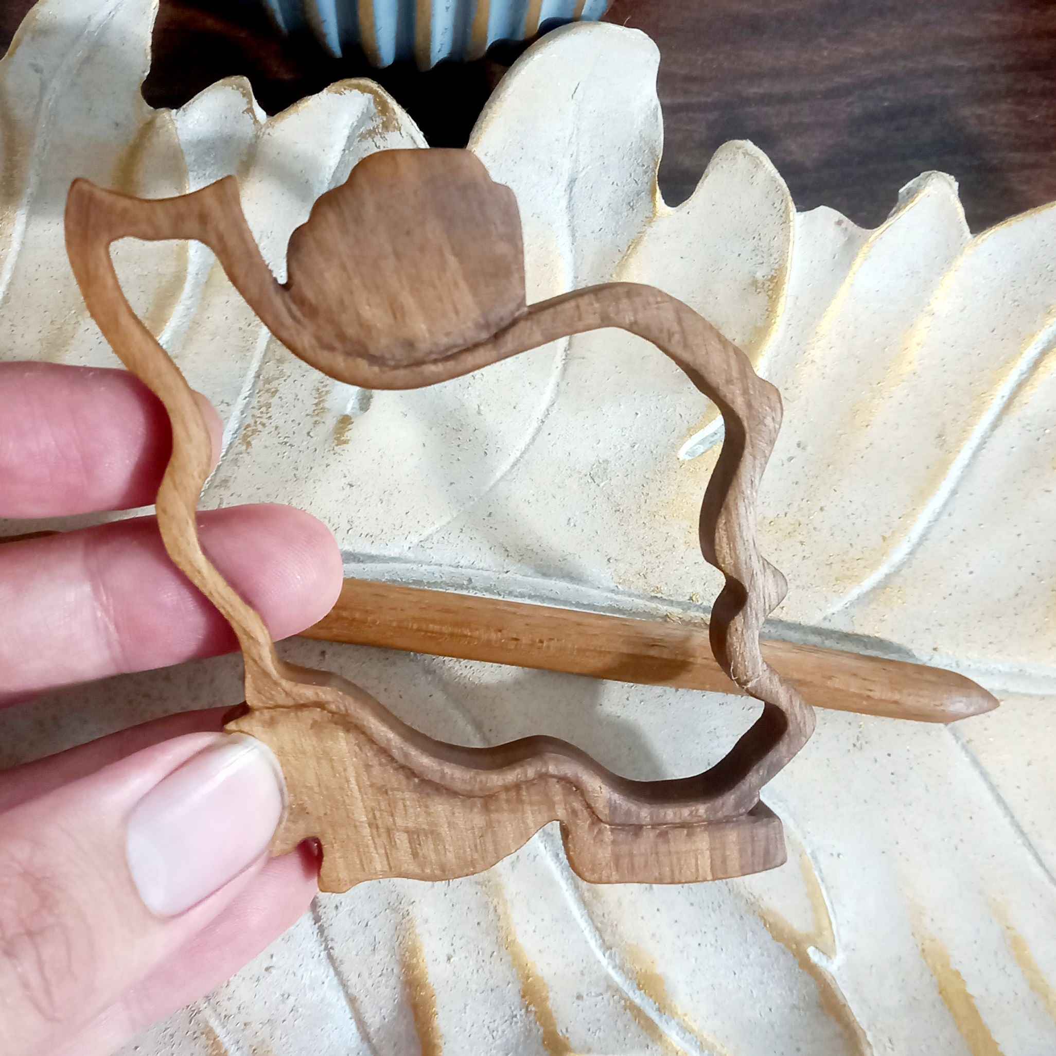 Wooden Hair Stick for Women Handcrafted with Iran’s Map Design