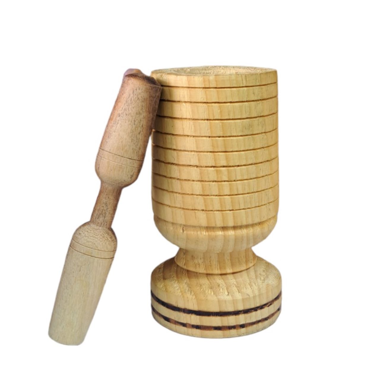 Wooden Mortar & Pestle Set Herb & Spice Grinder
