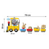 Wooden Nursery Wall Clock for Children’s Room with Animal Train Design