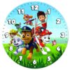 Wooden Nursery Wall Clock for Children’s Room with PAW Patrol Design