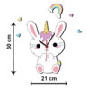 Wooden Nursery Wall Clock for Children’s Room with Rabbit Design