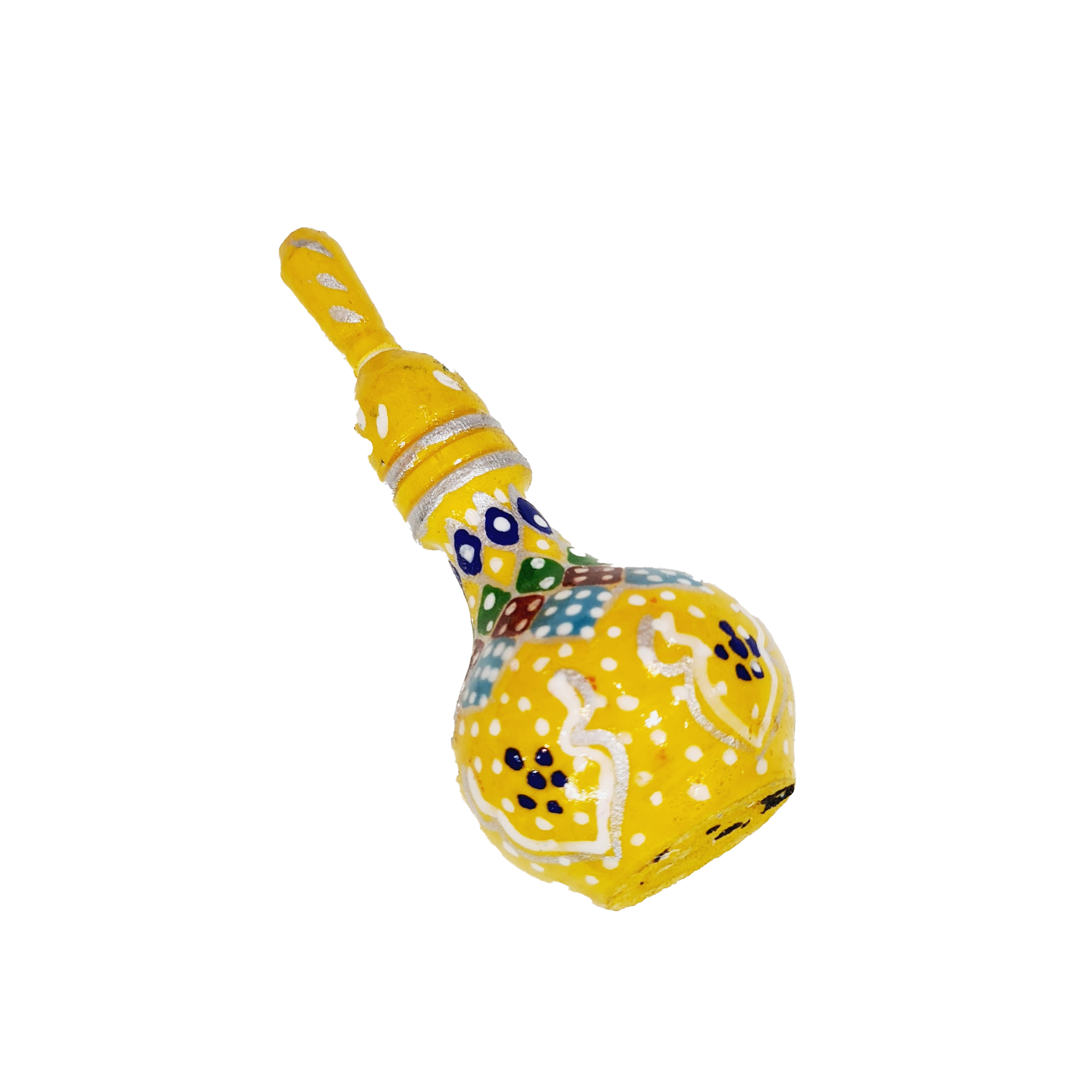 Wooden Persian Surma Dani Kohl Bottle with Persian Khatamkari Yellow (x2)