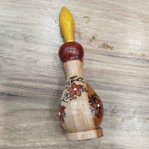 Wooden Persian Surma Dani Kohl Holder to Keep Surma Floral (x2)