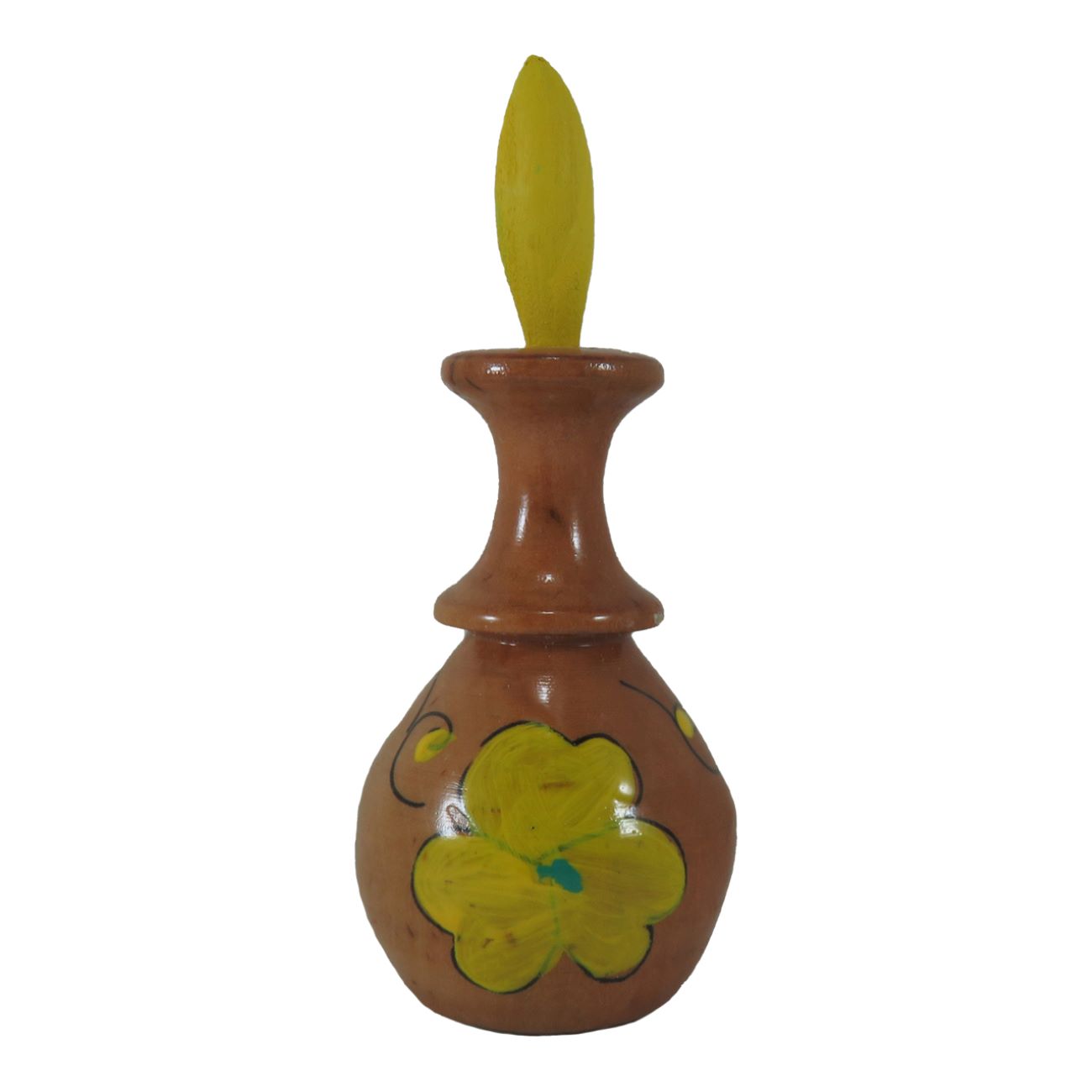 Wooden Persian Surma Dani Kohl Holder to Keep Surma Floral (x2)