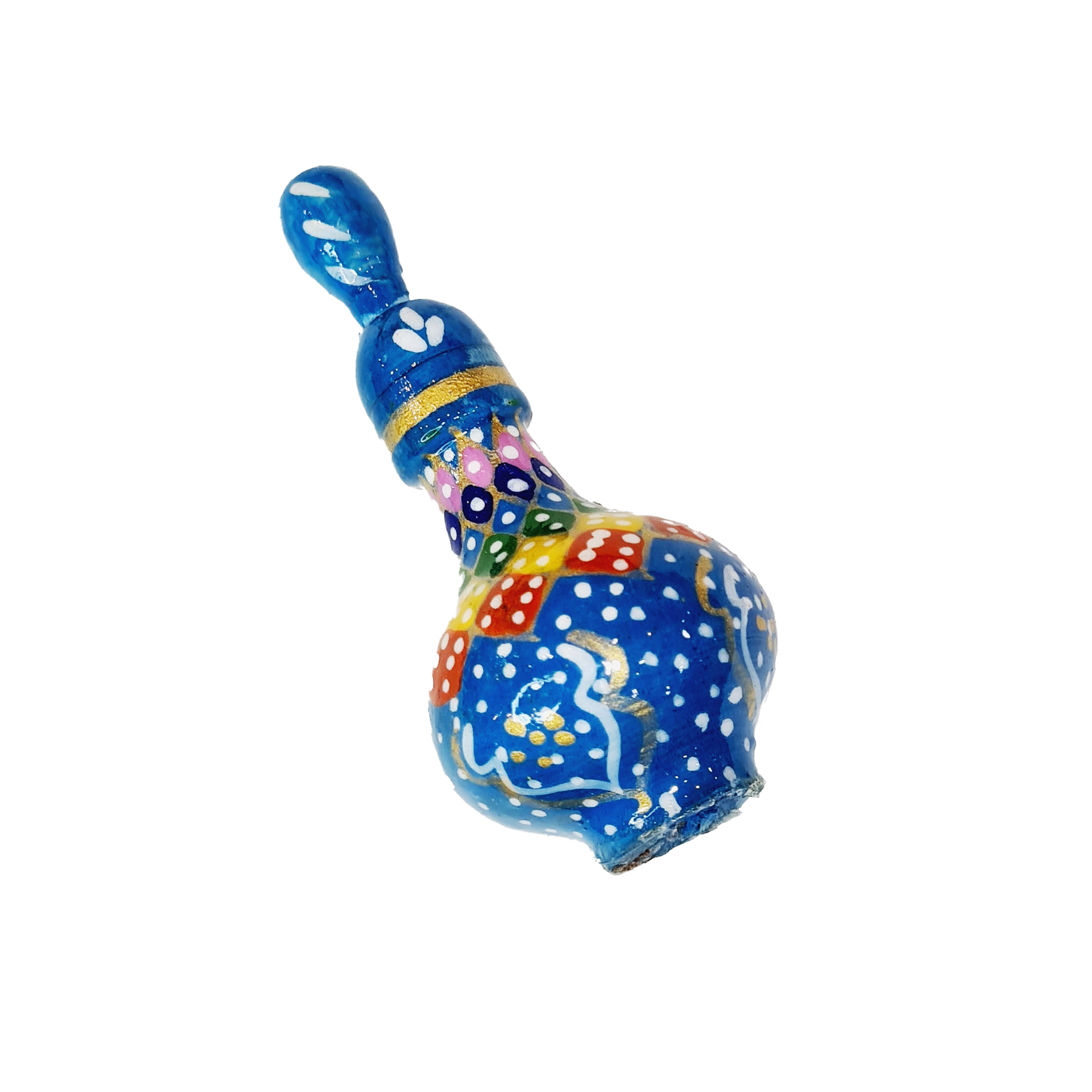 Wooden Persian Surma Dani Kohl Holder with Persian Khatamkari (x2)