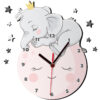 Wooden Wall Clock for Children's Room with Elephant Design
