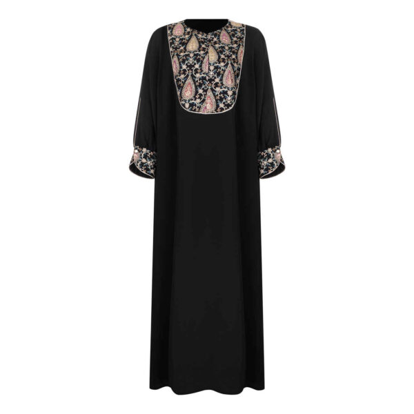 Abaya Stylish Loose Fit for Women with Floral Paisley Design