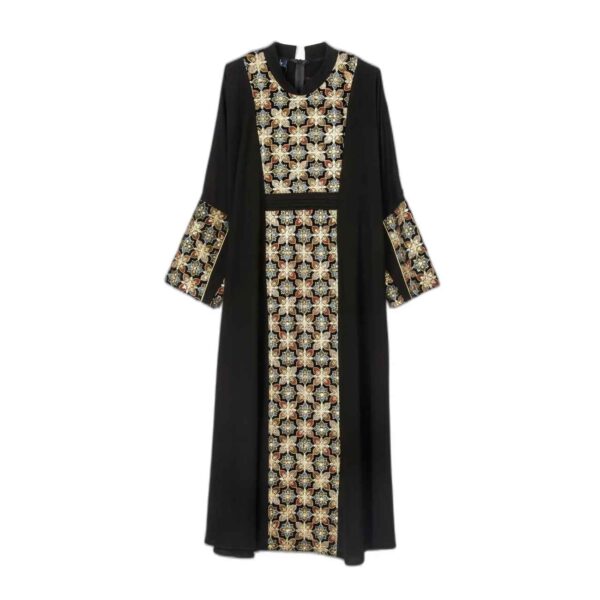 Abaya for Women with Floral Design in Black