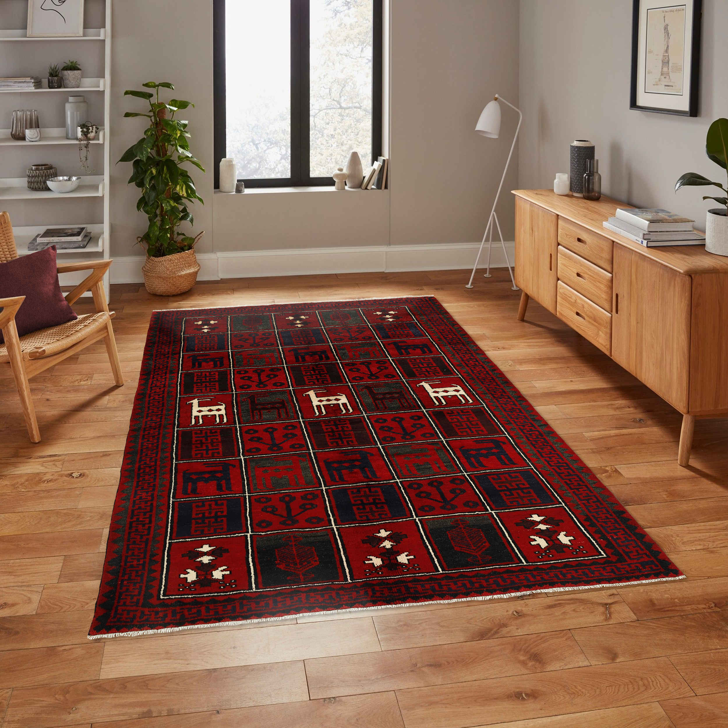 Authentic Persian Carpet with Wool Hand-Knotted in Chaharmahal & Bakhtiari