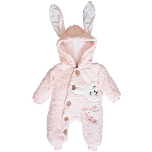 Baby Girl’s Long Sleeve Jumpsuit with Bunny Ears