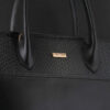 Bauletto Leather Handbag with Large Capacity in Black
