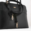 Bauletto Leather Handbag with Large Capacity in Black
