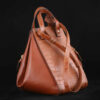 Bauletto Leather Handbag with Long Strap in Brown