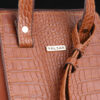 Bauletto Leather Handbag with Long Strap in Brown