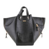 Bauletto Leather Handbag with Long Strap in Brown