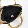 Bauletto Leather Handbag with Dual Handles in Black