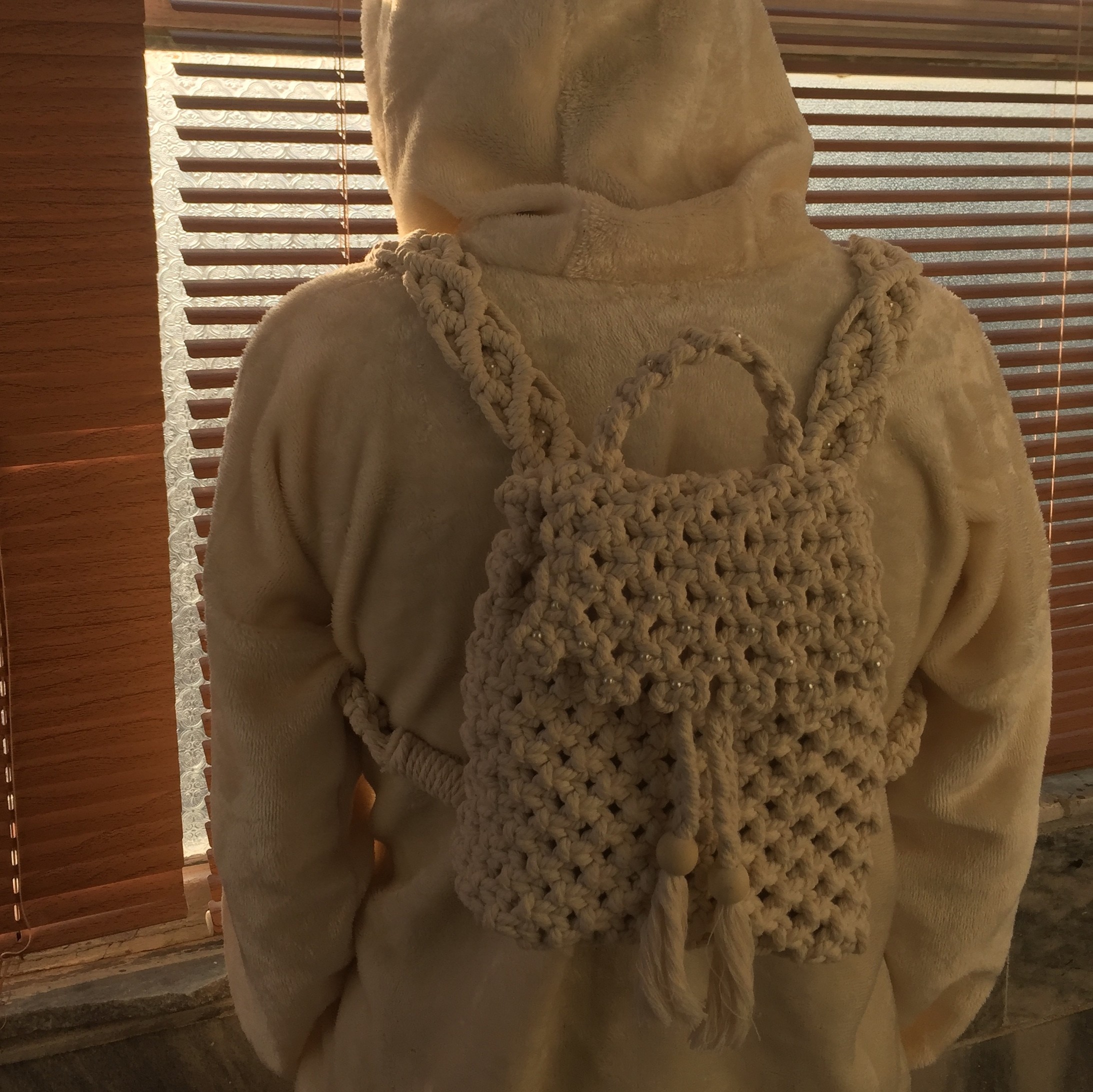 Boho Macrame Backpack Handmade for Women