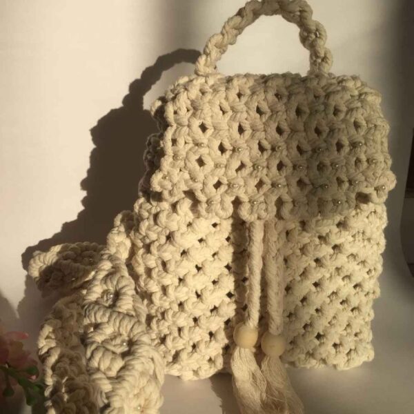 Boho Macrame Backpack Handmade for Women
