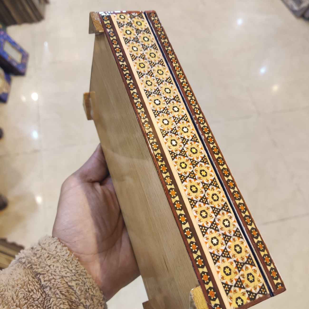 Handcrafted Bone Jewelry Box with Persian-Inspired Miniature Design