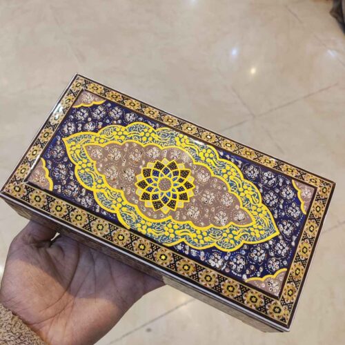 Handcrafted Bone Jewelry Box with Persian-Inspired Miniature Design