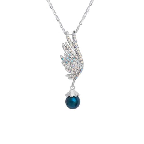 Brass Necklace for Women with Angel Wing Design