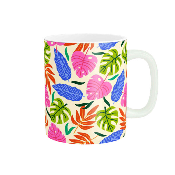 Ceramic Coffee Mug with Leaf Design