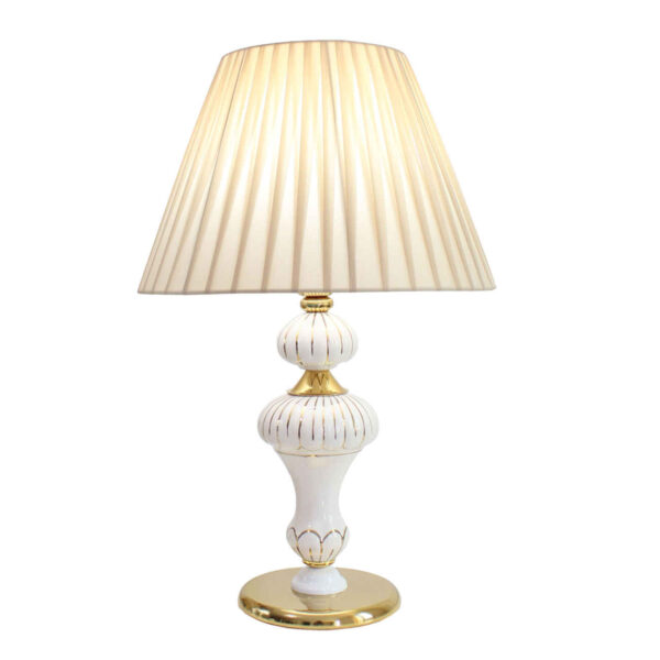 Ceramic Vase Table Lamp Handcrafted with Fabric Shade