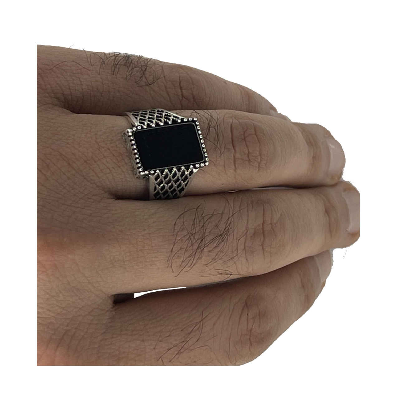 Classic Persian Aqeeq Silver Ring for Men