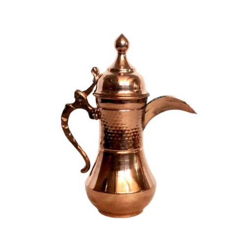 Copper Dallah Coffee Pot for Brewing Qahwa & Arabic Coffee – Model Mendel