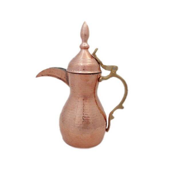 Copper Dallah Coffee Pot for Brewing Qahwa & Arabic Coffee with Brass Handle