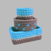 Crochet Storage Basket Yarn with Little Heart Design Set of 3