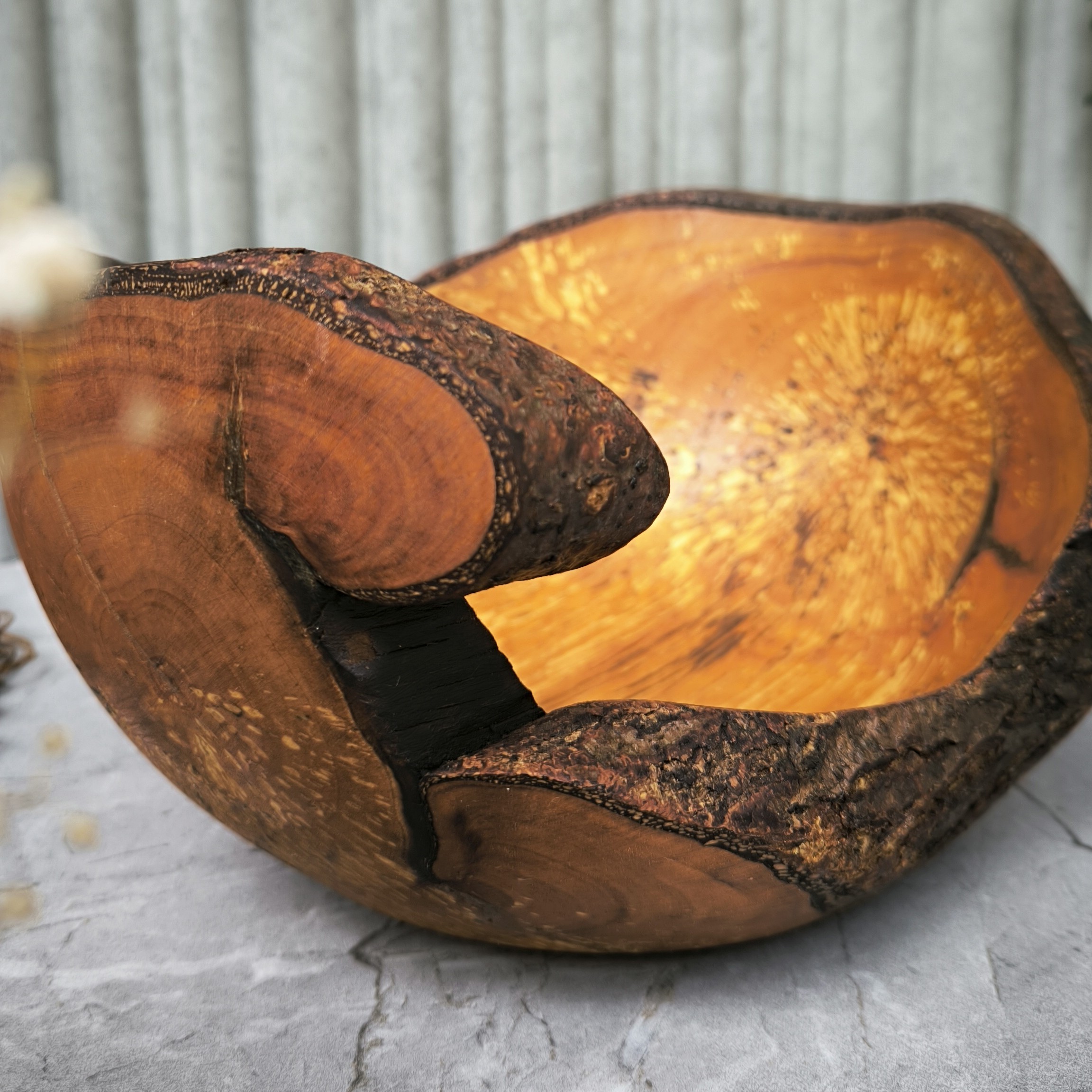 Decorative Burl Wooden Bowl Natural Alder Wood
