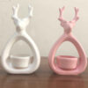 Decorative Ceramic Candle Holder with Deer Design