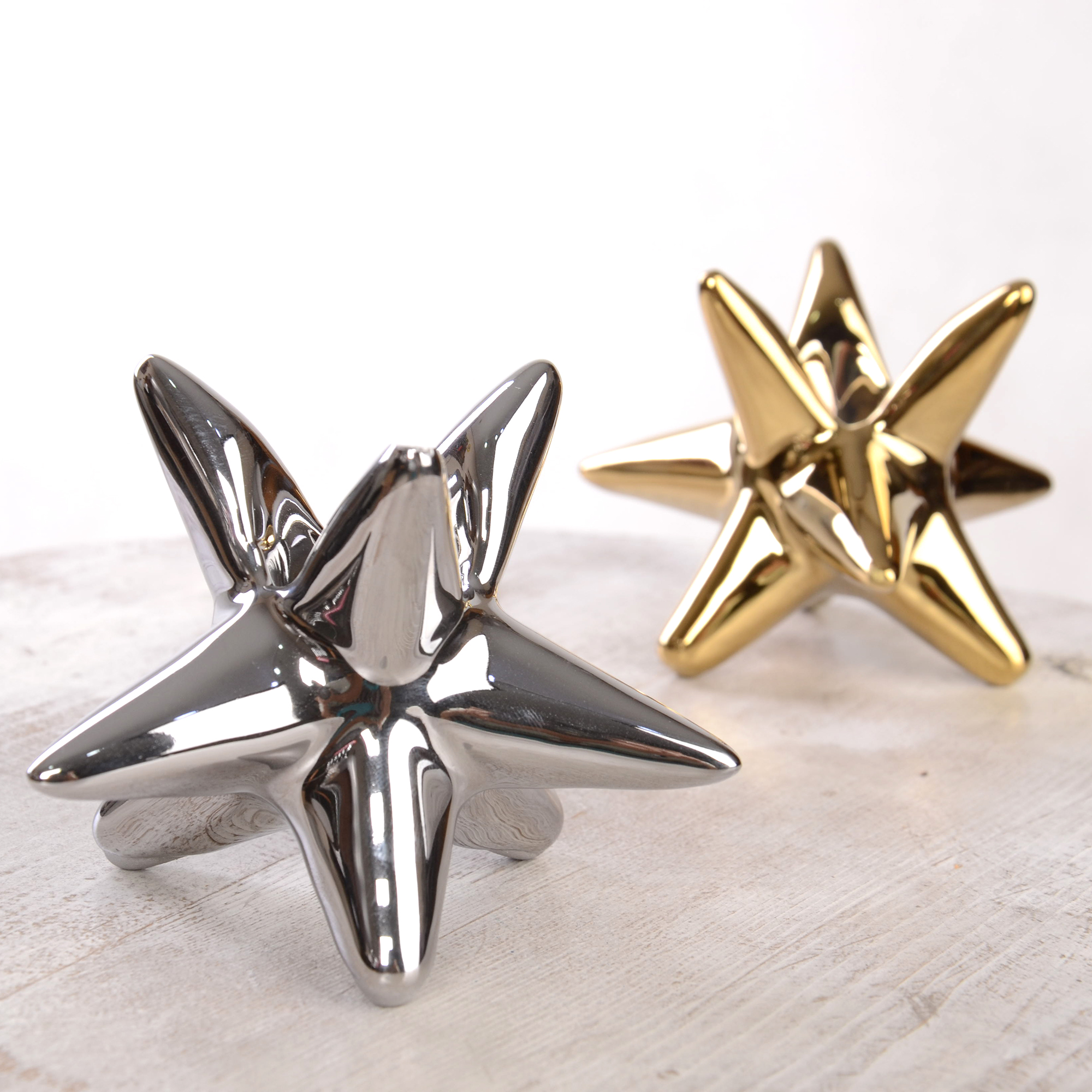 Decorative Ceramic Candle Holder with Star Design