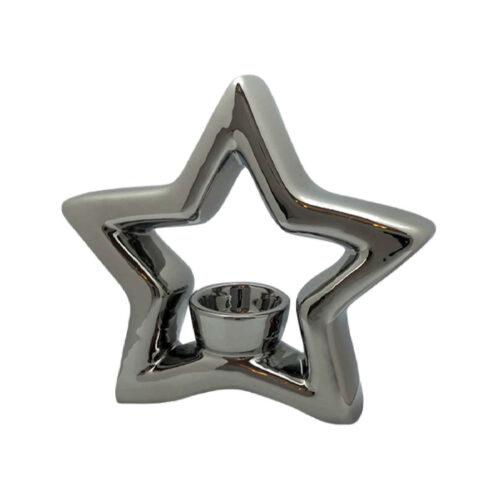 Decorative Ceramic Sculpture Candle Holder with Star Design
