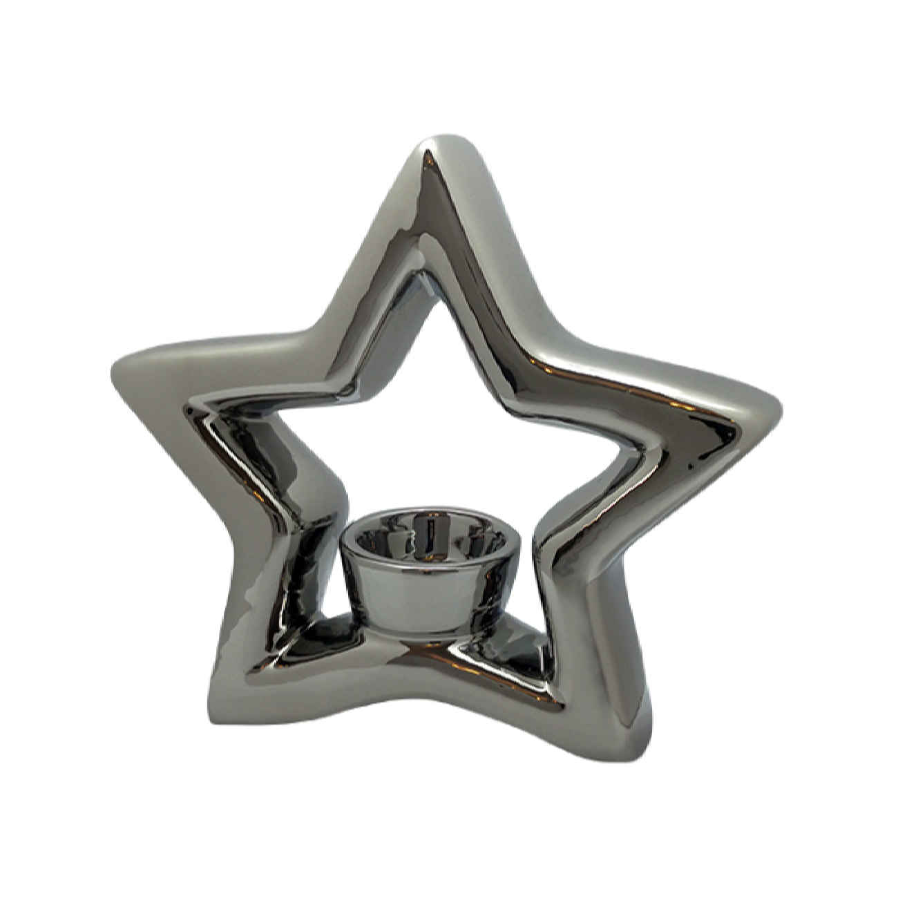 Decorative Ceramic Sculpture Candle Holder with Star Design