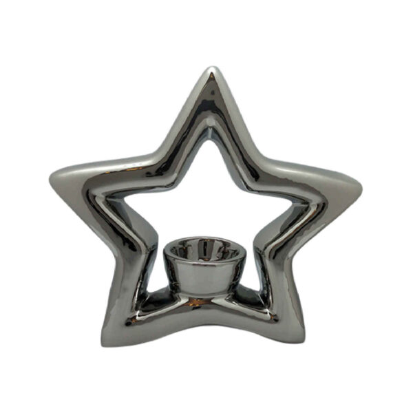 Decorative Ceramic Sculpture Candle Holder with Star Design