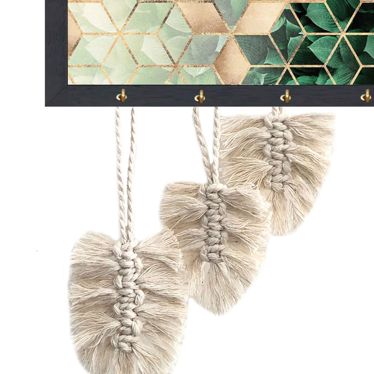 Decorative Handcrafted Wall Key Holder Model Macrame