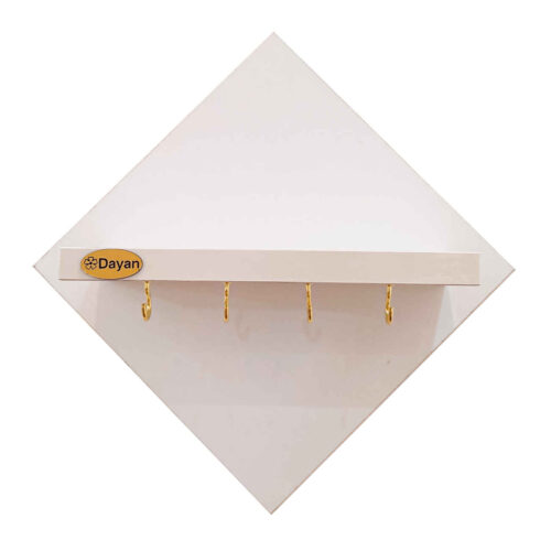 Decorative Wall Key Holder with Shelf & 4 Hooks