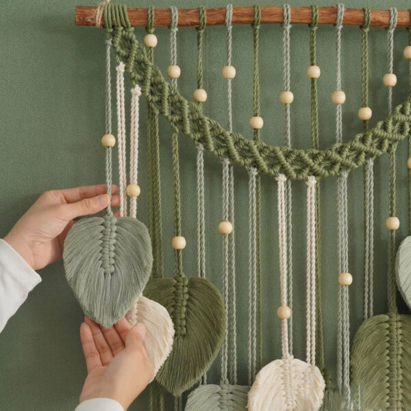 Decorative Macrame Wall Hanging Tapestry Art Model Green Life