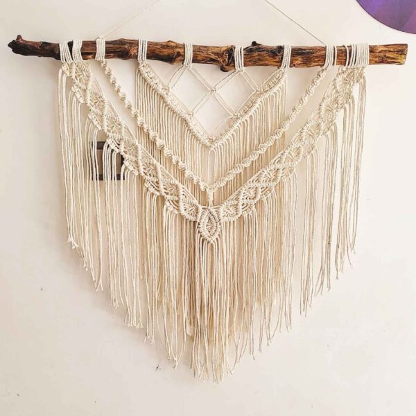 Decorative Macrame Wall Hanging Tapestry Art with Geometric Design