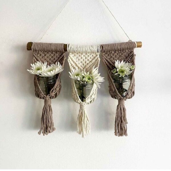 Decorative Macrame Wall Hanging Tapestry Art with Vase