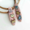 Embroidered Snap Hair Clip Set with Cute Animal Design Handwoven