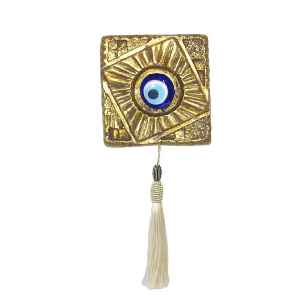 Evil Eye Pottery Wall Hanging Amulet Model Golden