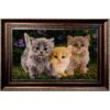 Hand-Knotted Persian Pictorial Rug from Tabriz Kittens