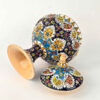 Handcrafted Persian Pottery Sugar Bowl in Minakari with Lid